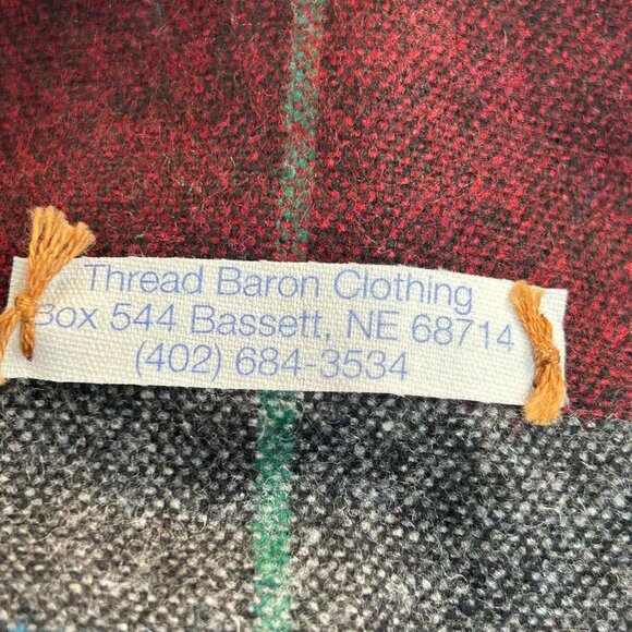 Vintage Thread Baron Clothing Mens Vest With Plaid Lining Brass Buttons Black - Picture 3 of 8